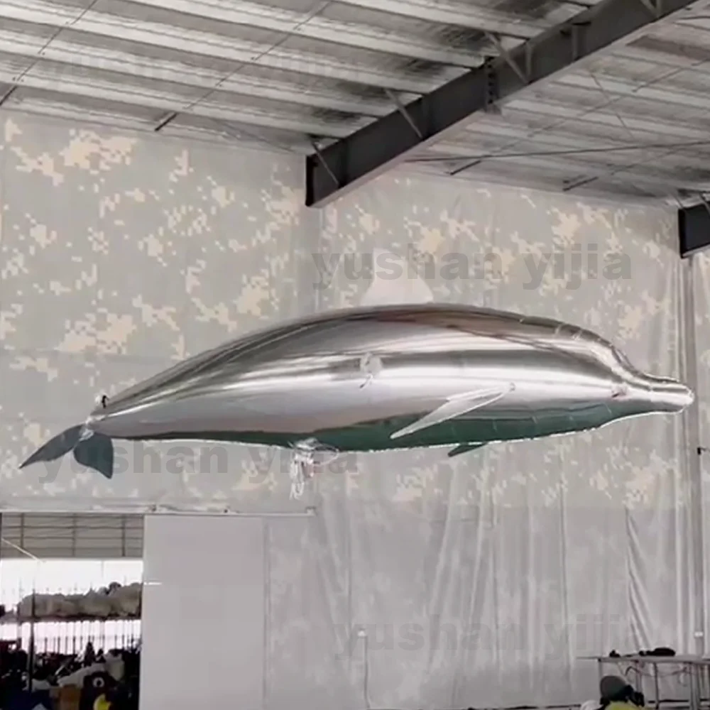 Commercial Grade Pvc Inflatable Reflective Dolphin Mirror Balloon/Inflatable Flying Dolphin Remote Control