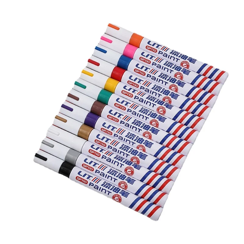 Hot Selling paint touch up pen metallic paint pens Chrome White Uni Yellow Gold Green Silver Black Oil Paint Marker Set