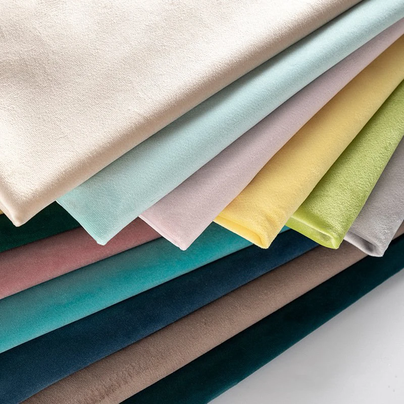 RTS Upholstery 210GSM 100% Polyester Plain Holland Velvet Fabric For Sofa