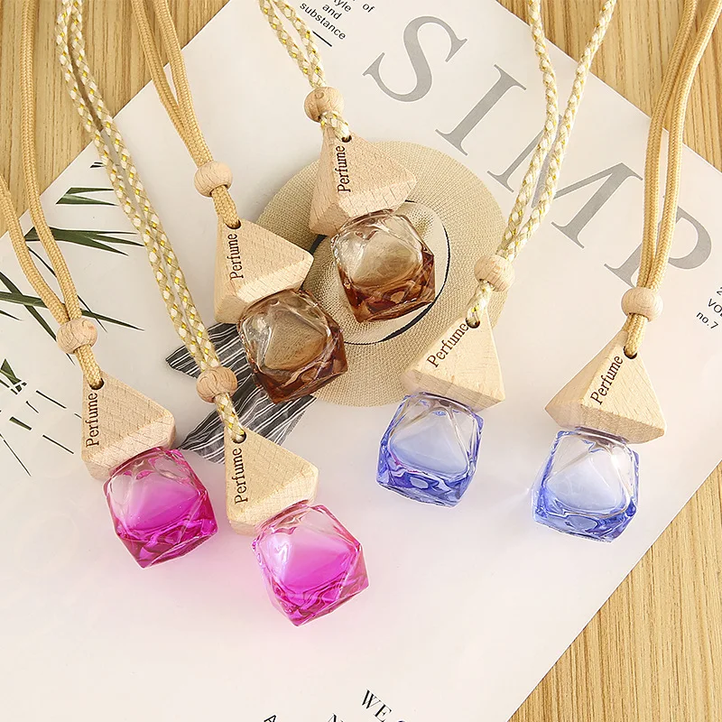 8ml Car Hanging Glass Bottle Empty Pendant Perfume Aromatherapy Bottle Refillable