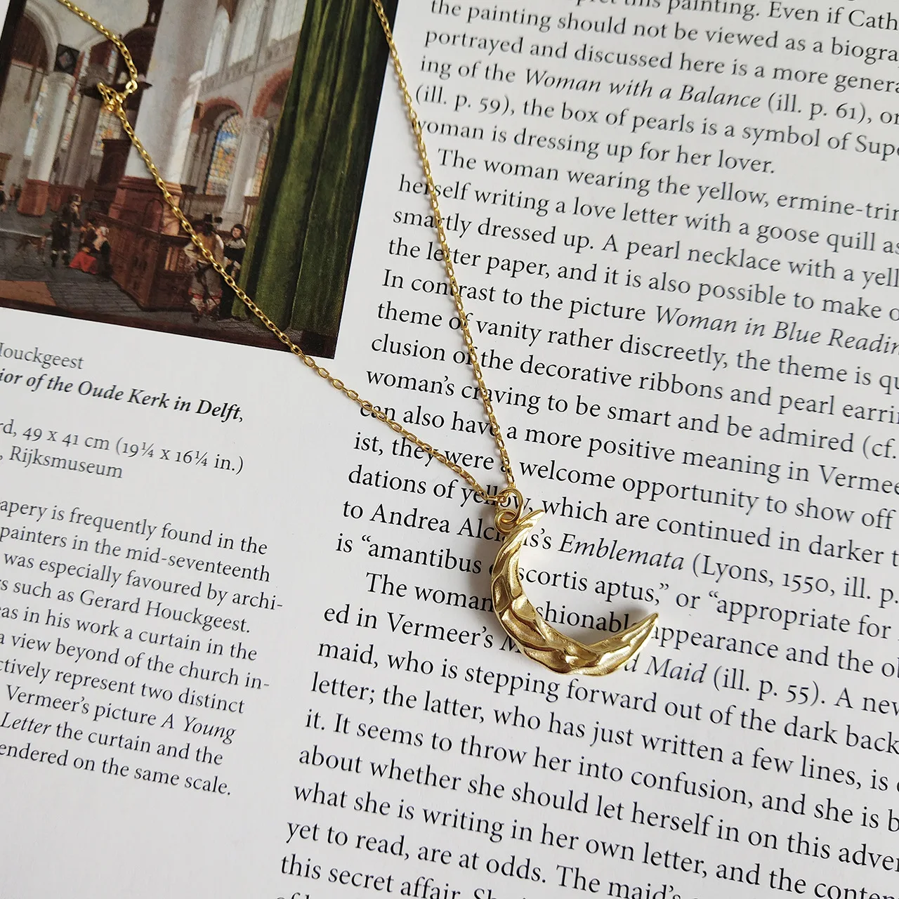 High Quality Sterling Silver 18K Gold Plated Moon Necklaces S925 Ripple Pendant Necklace For