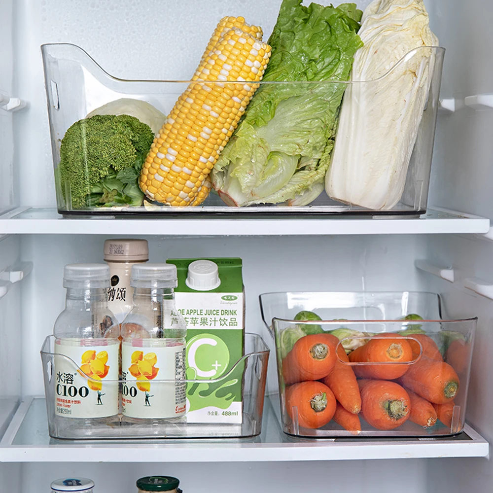 Cheap wholesale houseware refrigerator organizer storage bins for kitchen pantry PET transparent storage box