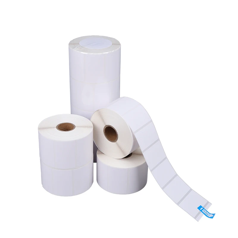 Direct manufacturing white glassine 58 x 30 mm with high quality three way protect barcode asset thermal sticker label