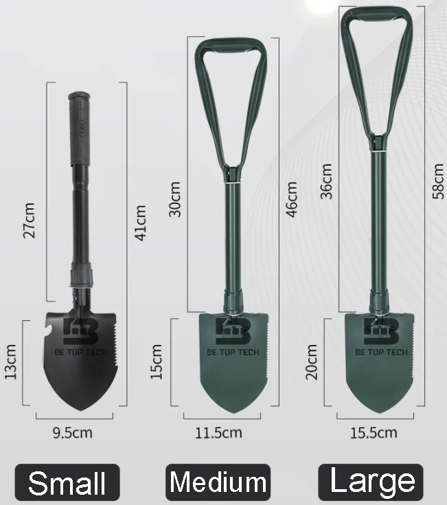 DIY Spade O.D. Green High Carbon Steel Folding Shovels