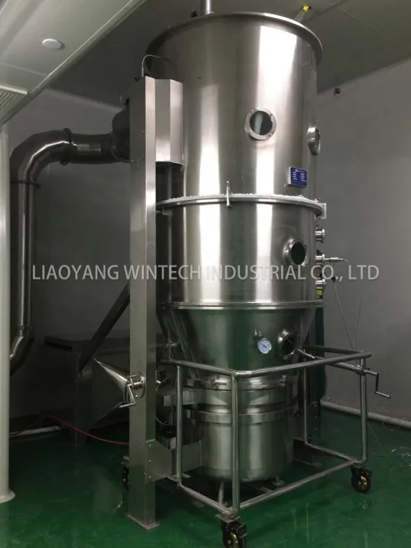 GMP Standard Stainless Steel Stainless Steel Amino Acid Powder Fluidized Bed Granulator Machine