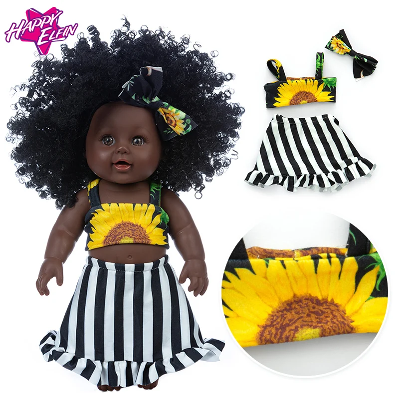 Top Sales 12 inch african american fashion black baby doll for girl doll manufacturer China Hot sale products