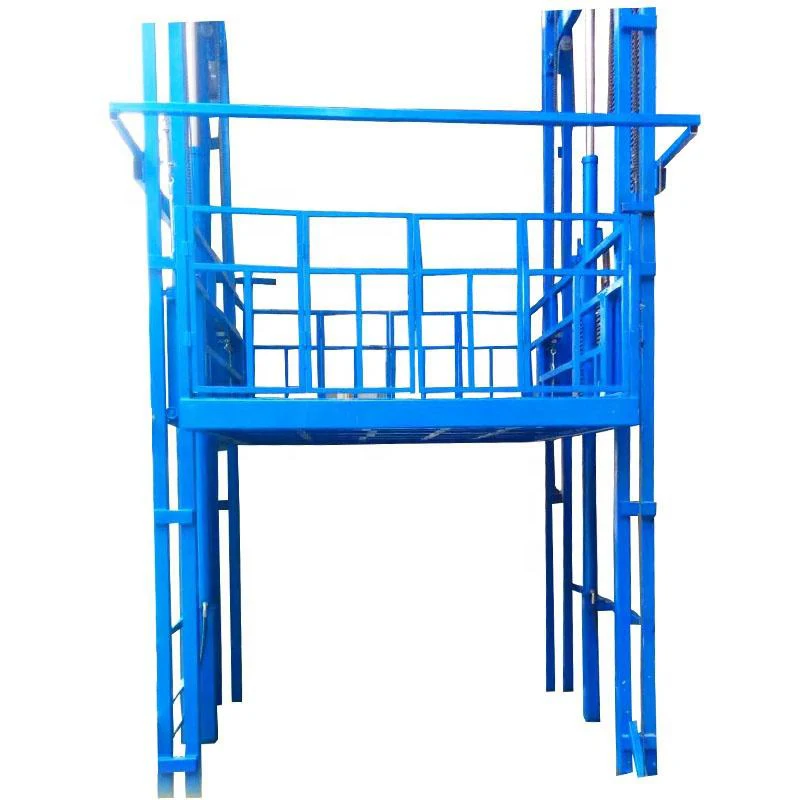 Hydraulic Freight industrial vertical guide rail  wall mount lift hydraulic warehouse freight elevator cargo lift