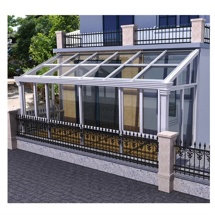 Garden Sun House Room Balcony Aluminum Wooden  Glass Conservatory Polygon Sunroom solarium sun room Glass Container House