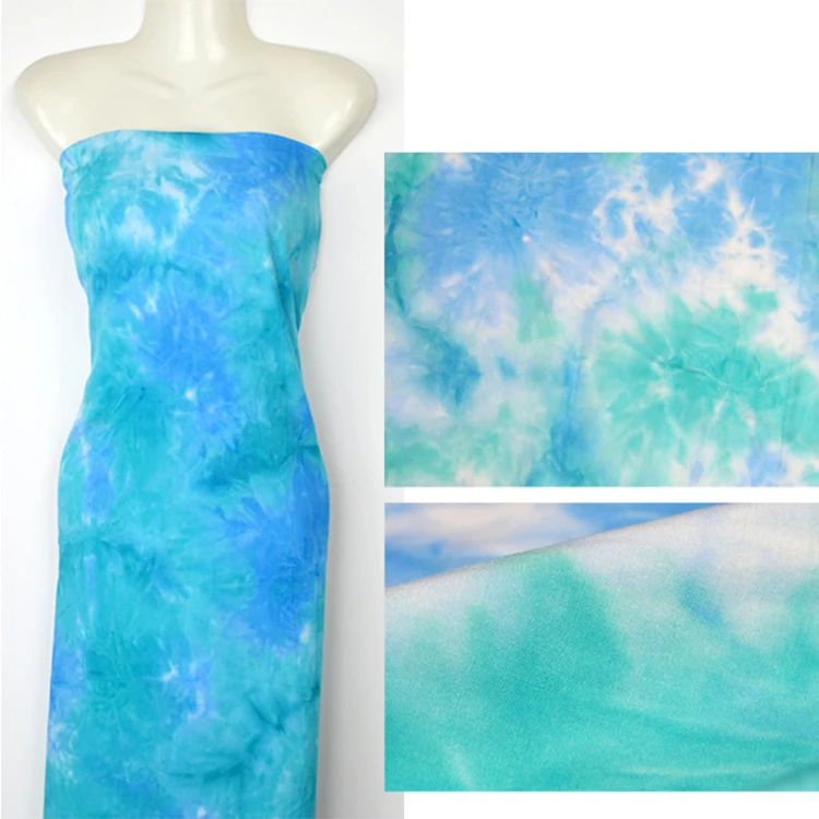 100% Viscose Tie dye Rayon Fabric For Dress Ready To Ship