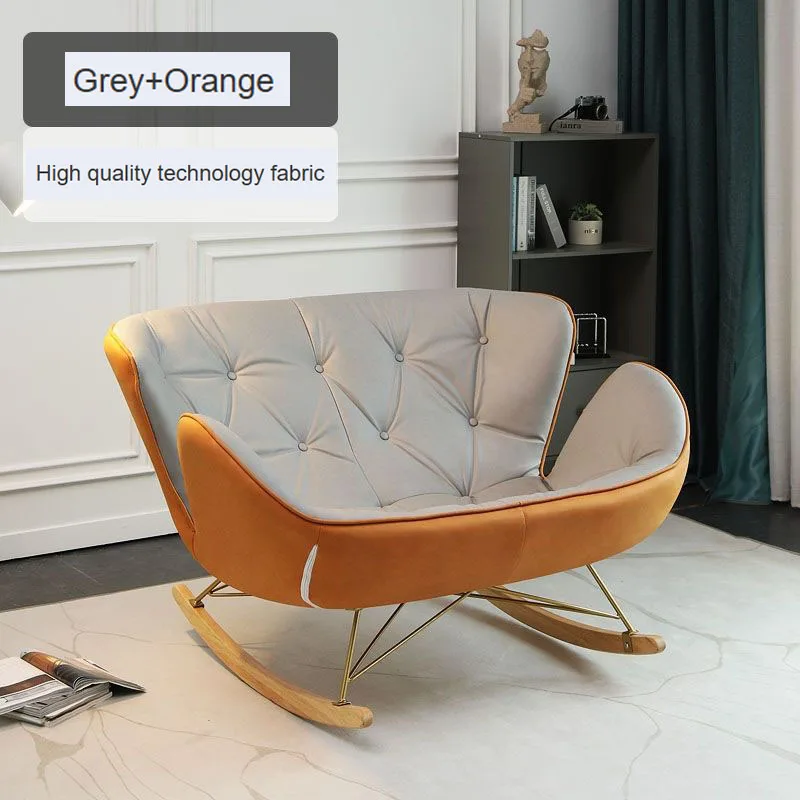 Nordic two person rocking chair lazy sofa living room balcony garden rocking chair office lunch lounge chair