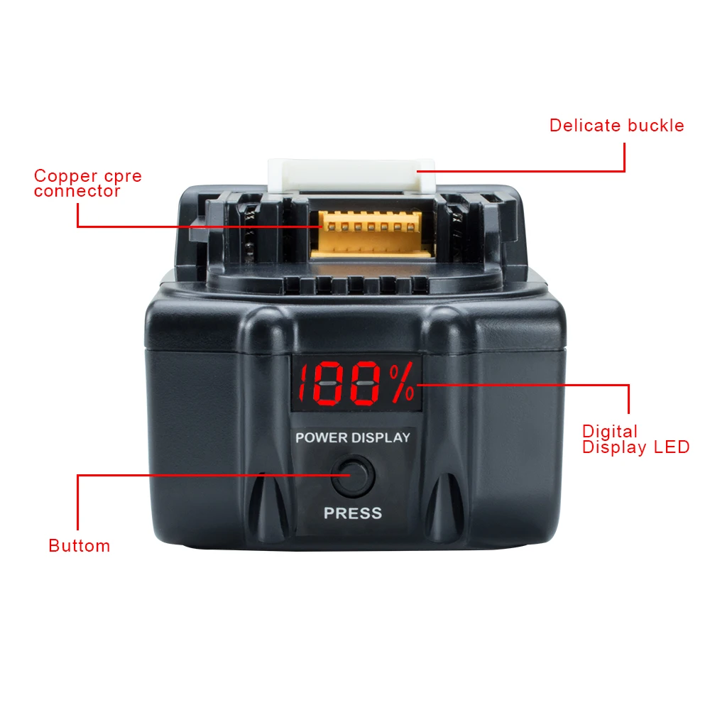 Waitley литий-ионная аккумуляторная батарея для Makita 18V 6000 мА/ч 6.0Ah Электроинструмент со светодиодной Замена LXT BL1860B BL1860 BL1850