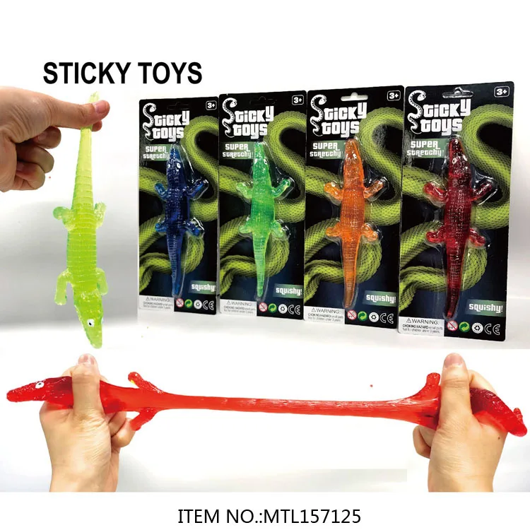 2023 hot Best selling kids playing tricky sticky joking toys simulation animal wholesale tpr Wacky toy Sticky crocodile