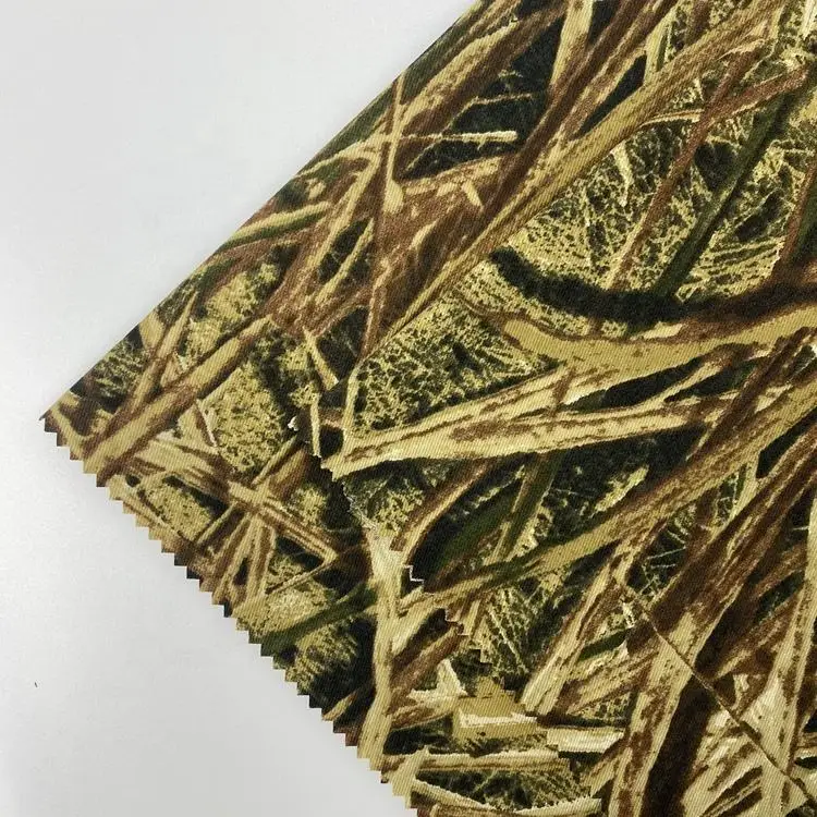 Hot sale cotton polyester 80/20 blend twill tc waterproof print peach skin tree print camouflage workwear fabric for clothes