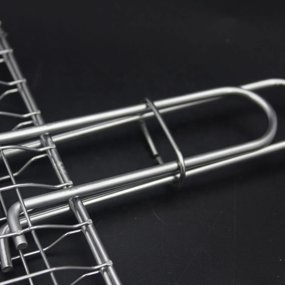Hot Sale Portable Cube Stainless Steel Metal Mesh Basket Grill Vegetable BBQ Accessories for Grilling