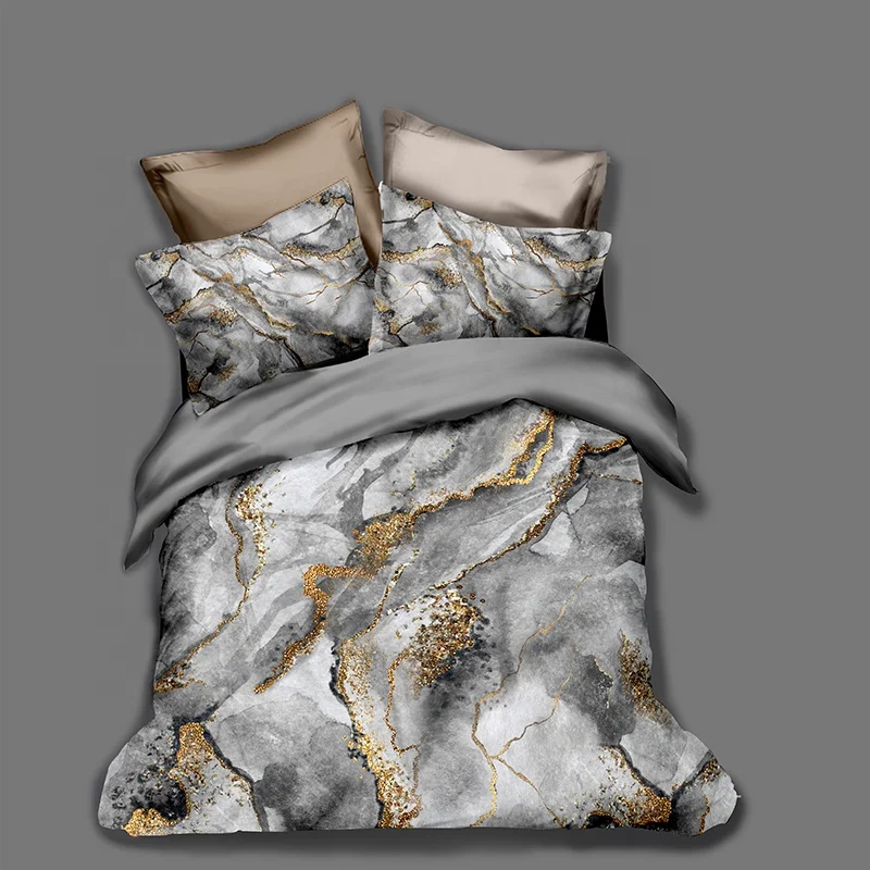 
China custom king size 3D digital printing quilt cover set 