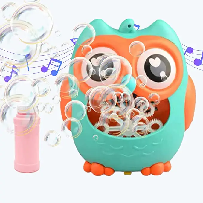 Bubble Machine Automatic Owl Bubble Blower for Kids Toddlers Bubble Maker with Light & Music for Indoor Outdoor Activity