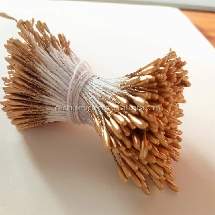 Double heads colorful floral stamen pistil for floristry handmade flower making