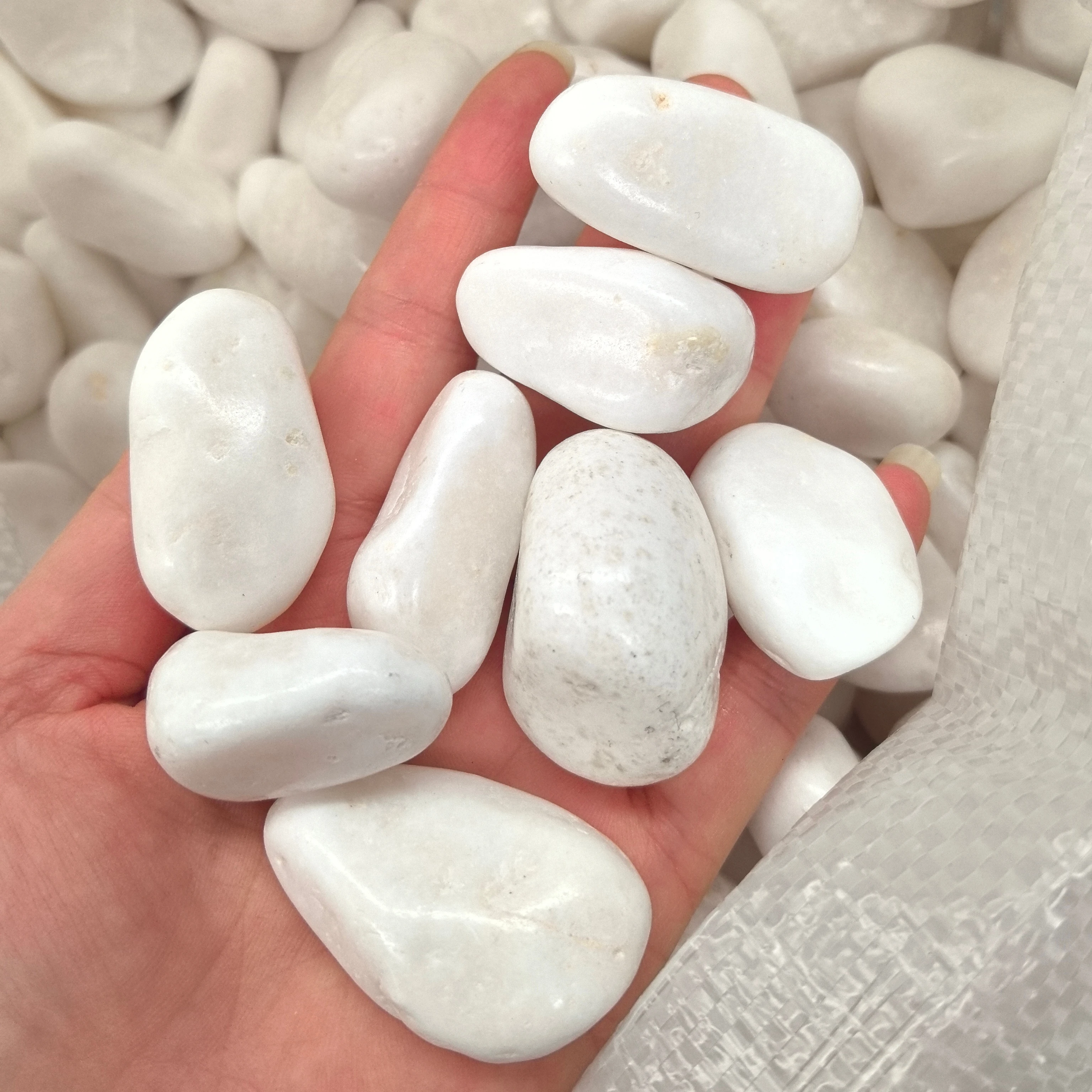High Quality Wholesale Natural Versatile High Polished White Pebbles For Decoration Or Paving Material