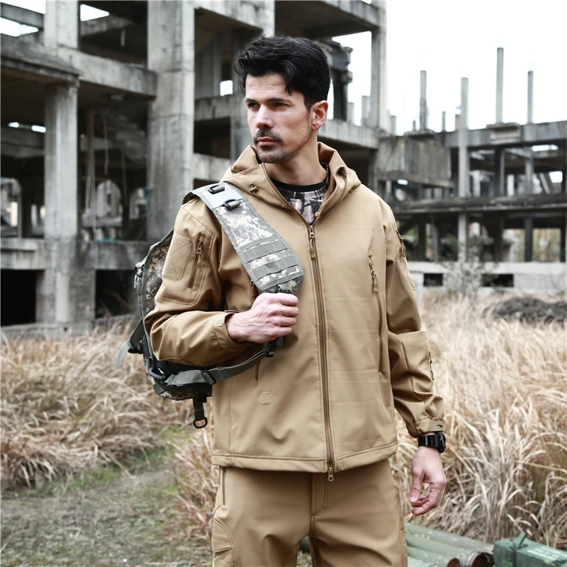 ESDY тактическая походная охотничья униформа водонепроницаемая Мужская Уличная армейская военная куртка с