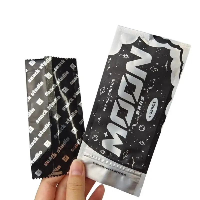 Custom Heat Seal Bags Moon Chocolate Snack Energy Bar Wrapper Aluminum Foil Candy Cookie Gummies Protein Bar Wrapper Packaging