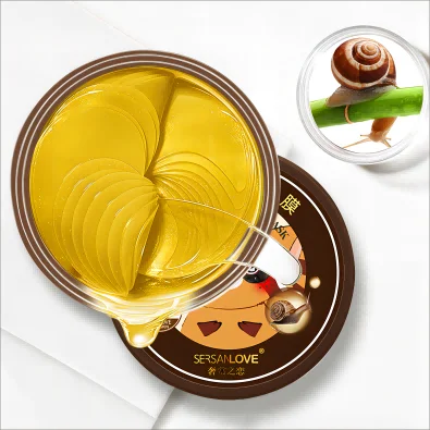24K Gold Snail anti-puffiness anti wrinkles 60pcs Gold eye mask at night or morning for removing wrinkles under eye vegan pads