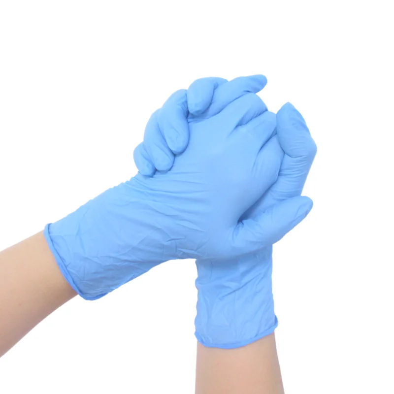 Hot Selling Industrial Blue Nitrile Gloves Latex Free Powder Free Textured Box of 100 for Food Prep