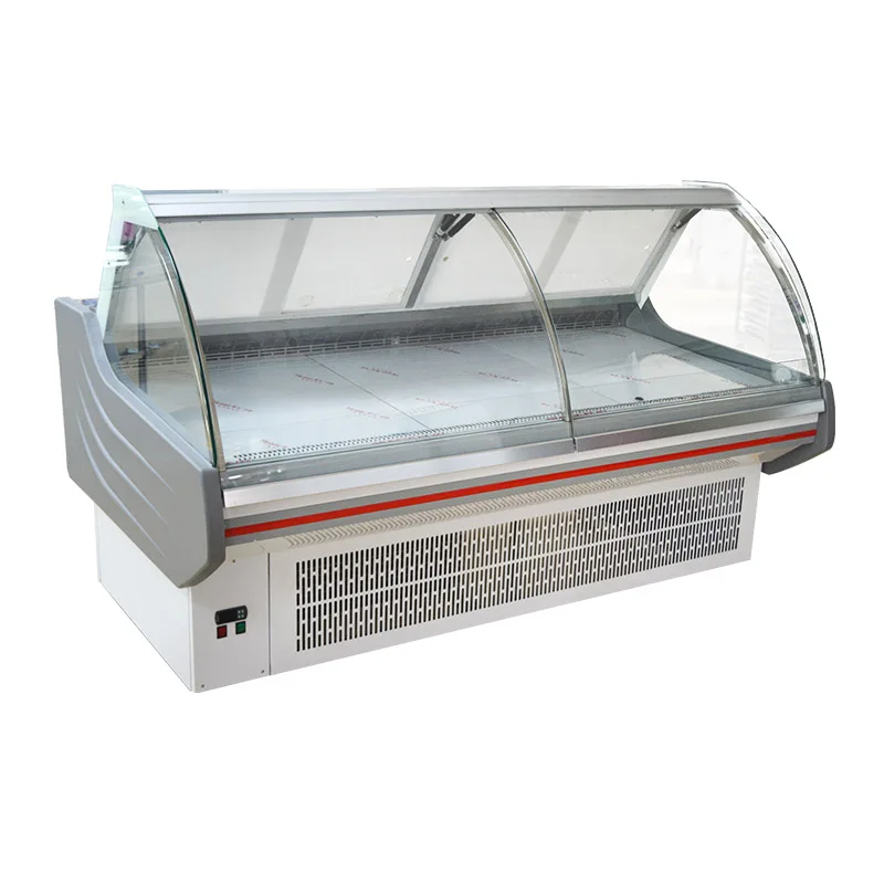 1.5 meter modern cabinet food meat chiller curved glass display