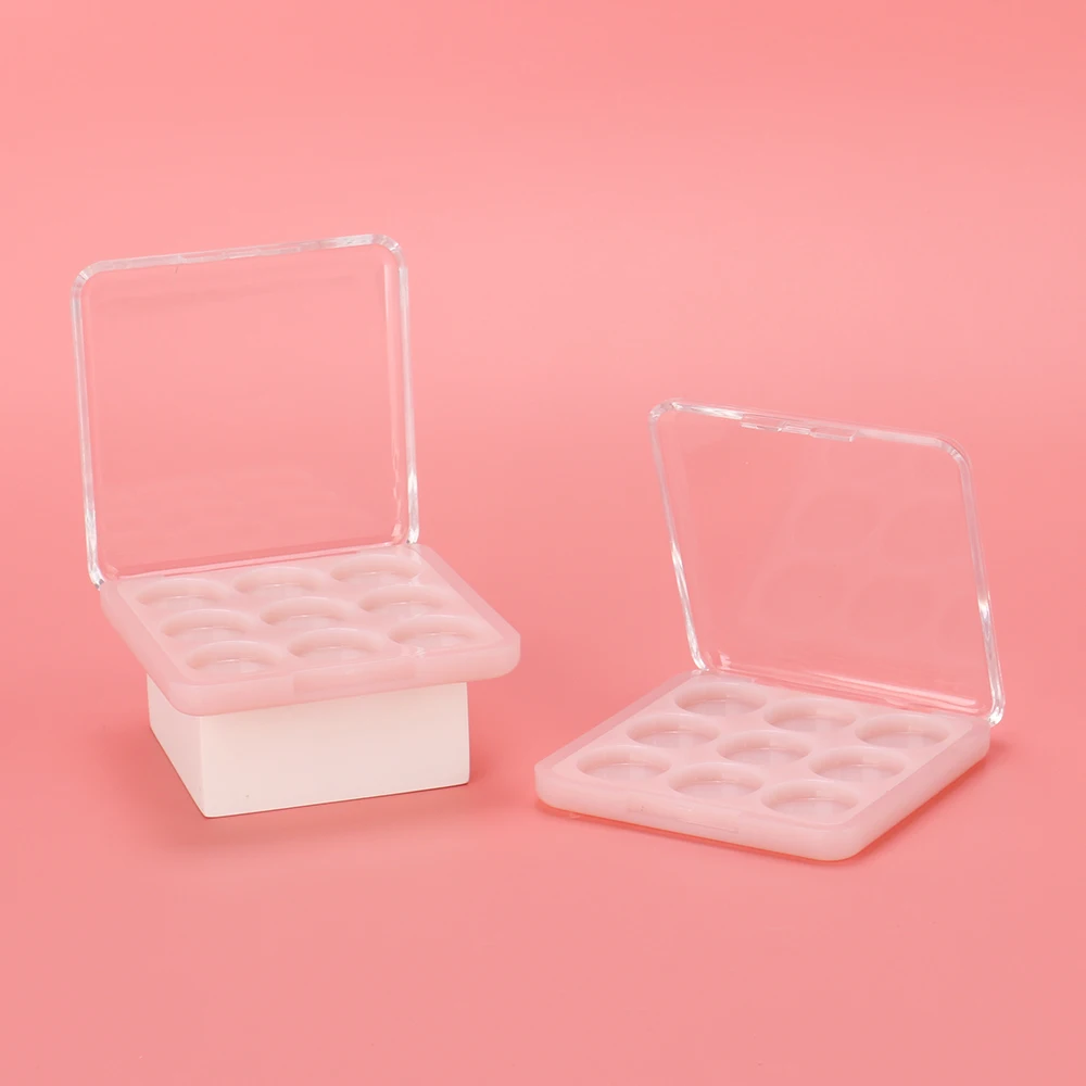 OMI Factory Custom 9-Pan Square Empty Eyeshadow Palette Recyclable Makeup Container 5mm ABS Material Print Blush Cosmetics