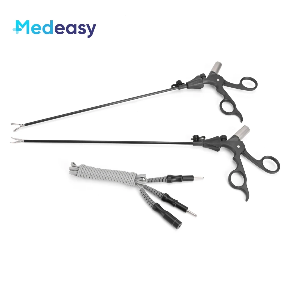 Laparoscopic Reusable Bipolar Coagulation Cutting Forceps, Laparoscopy Surgical Instruments Bipolar Forceps with Cable