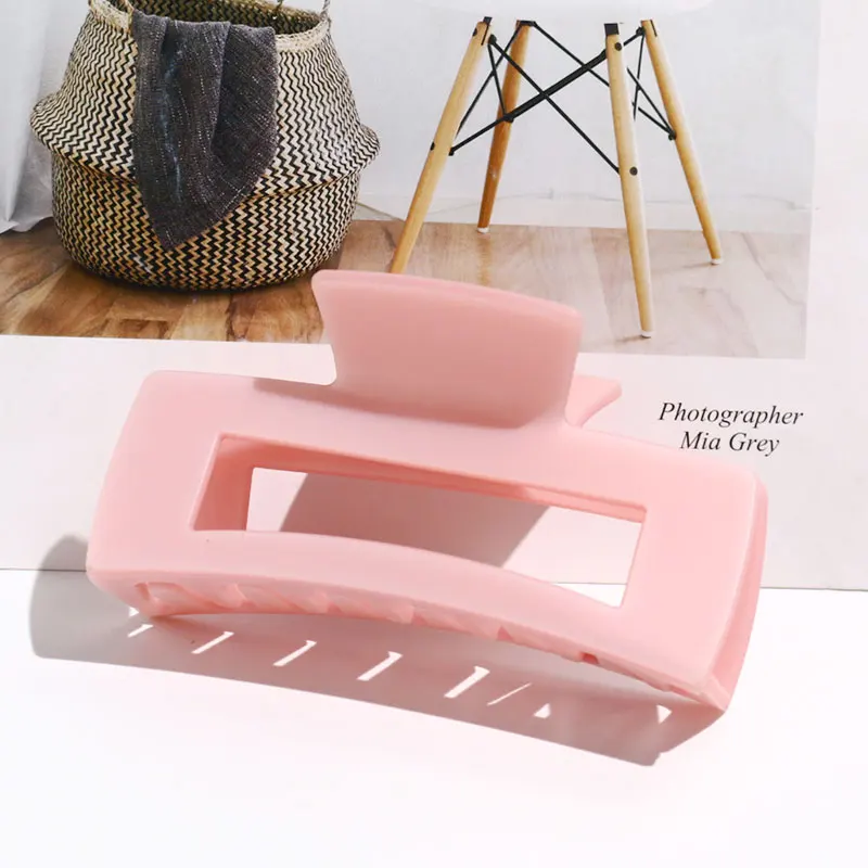 custom 10.5cm frosted square hair claw rectangle matte acetic hair claw clips solid color large crab hair clips for women claw