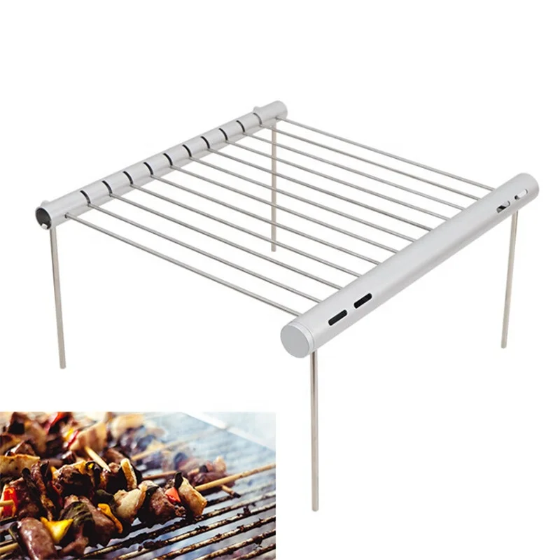 Outdoor camping picnic party barbecue Stainless Steel+Aluminum Folding Mini BBQ Grill