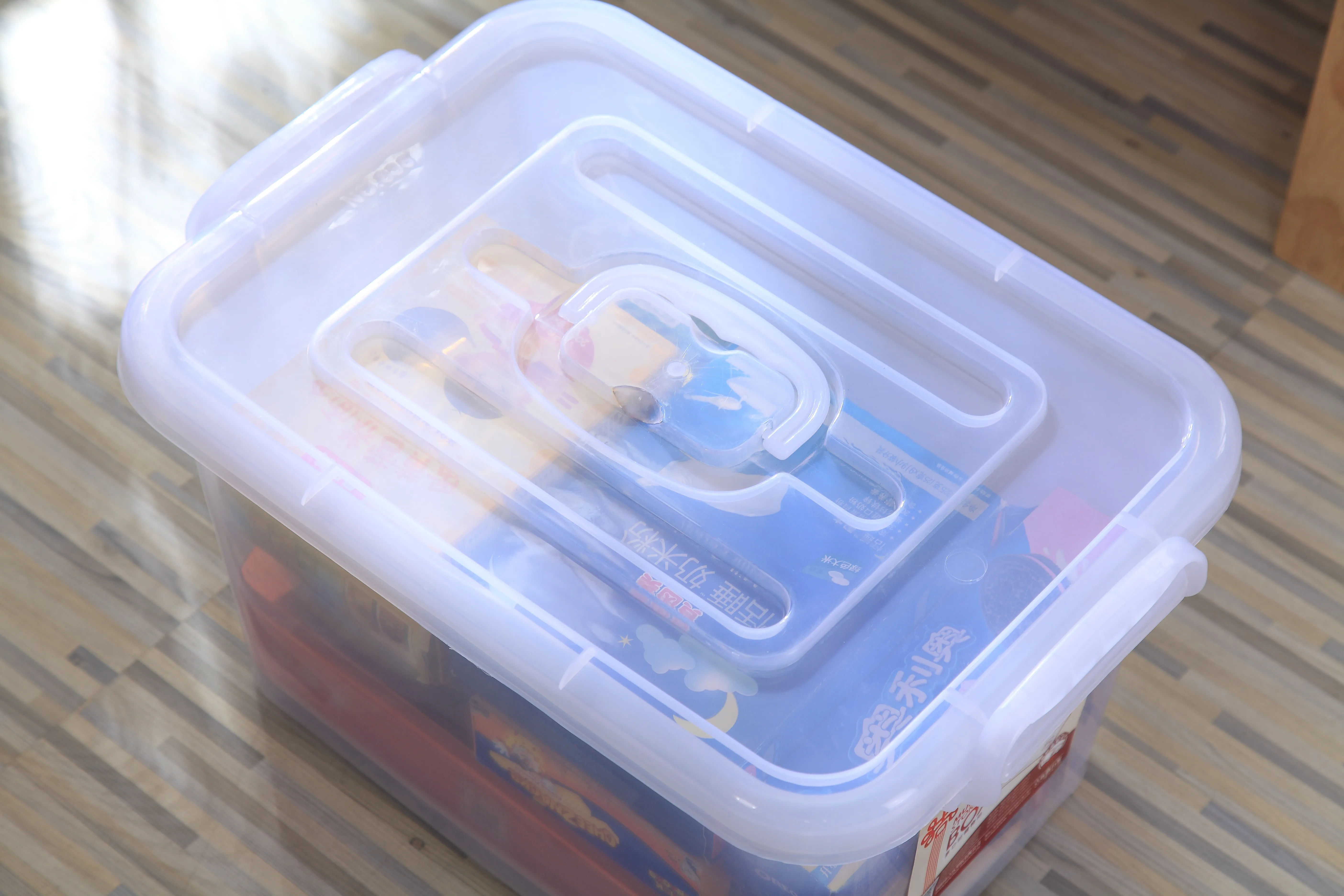 2024 Clear Storage Box Book Toy Multipurpose Household Decorative Stackable Organizer Container Plastic Storage Boxes & Bins