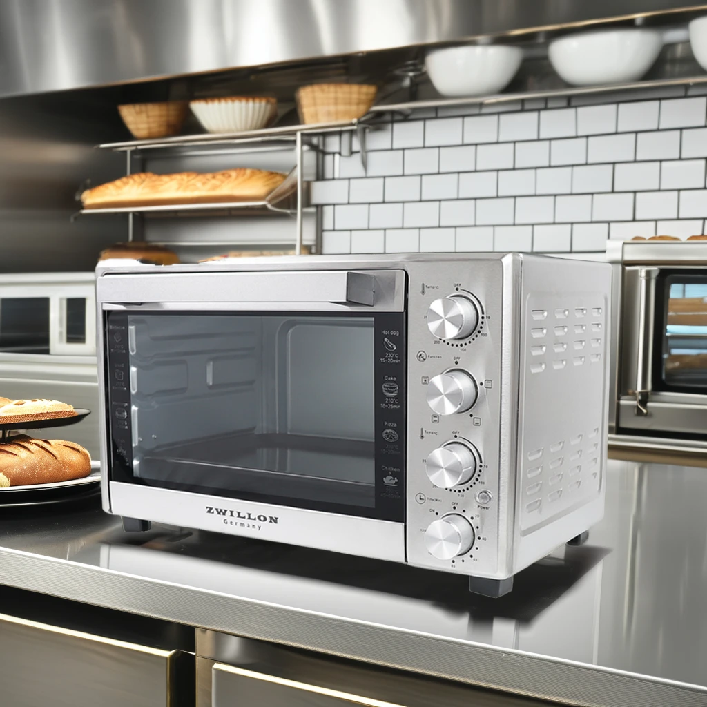 Oven electric chinese price door glass 38l with rack kitchen and bakery pizza toasters pita simply bread cookie burn off ovens