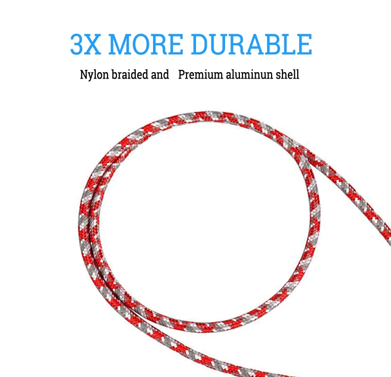 1m/2m/3m Nylon Braided Micro USB Cable Data Charger Cable For Samsung Huawei Android Phone USB Micro Cable for Apple