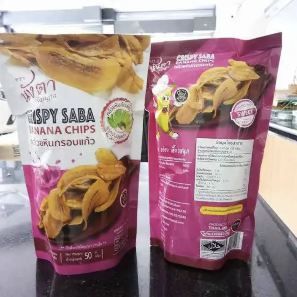 Halal Snack Crispy Banana Chips Salted Yellow Color Sweet Taste Normal Origin Type Organic Fresh Thai Snack Food Grade