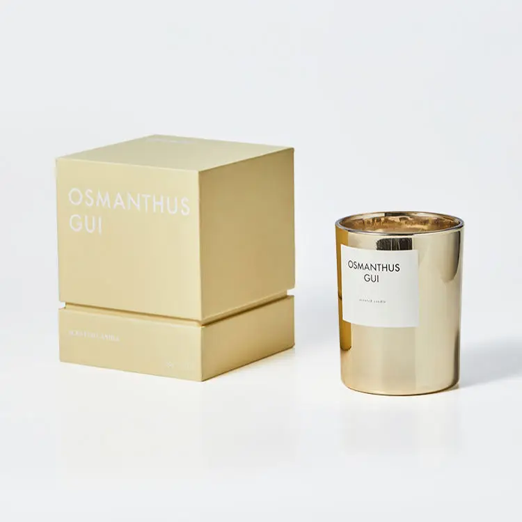 Luxury  Custom Design Color Printing Rigid Cardboard Lid and Base Paper Packaging Boxes for Scented Candles Gift Packaging