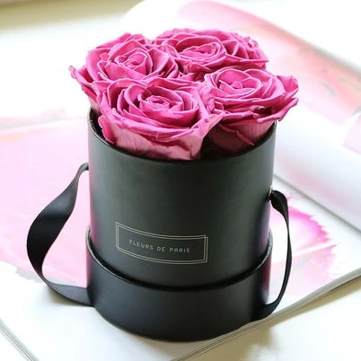 Hot Stamping Logo Flower Paper Gift box Cardboard Custom White  Mini Flower Box