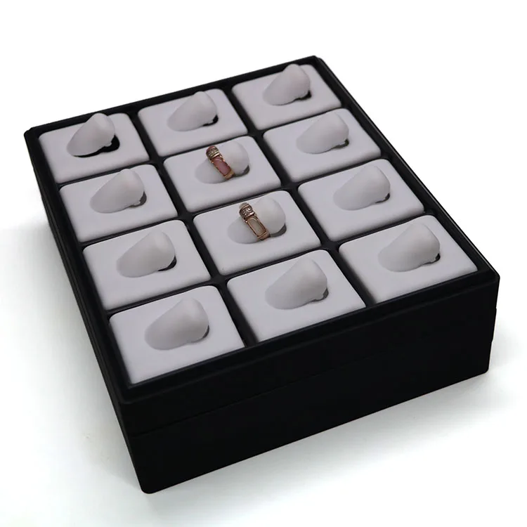 
Custom Jewellery Display Trays For Ring Earrings Necklace Pendant Cheap Vacuum Formed Stackable Plastic Jewelry Tray 