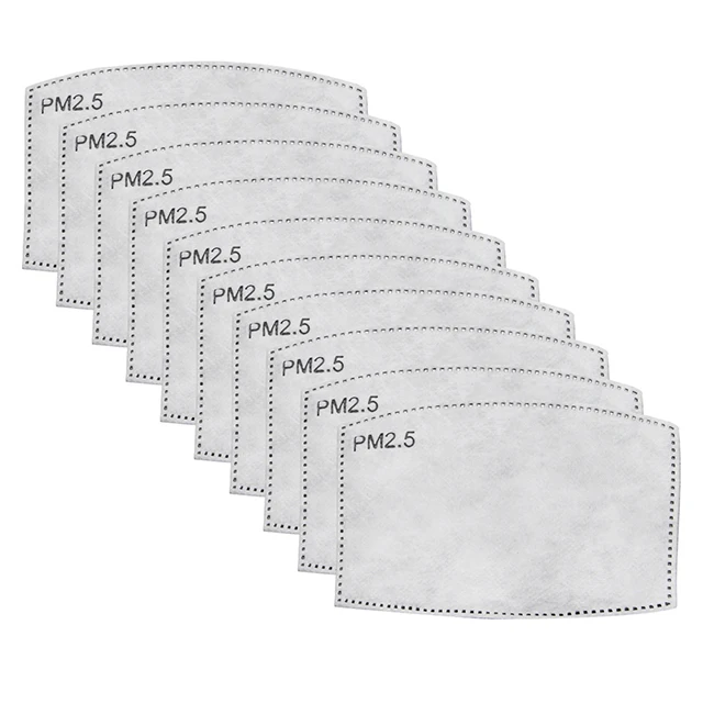 1000pcs/Lot PM2.5 Activated  Carbon Filter Paper for Adults child Mouth Face 5 Ply Face Filter Pad