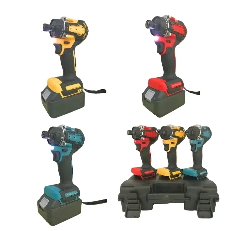 High-Power 21v 220Nm Brushless Electric Screwdriver for Household Woodworking Punching Decoration-Wholesale Electric Tools Suit