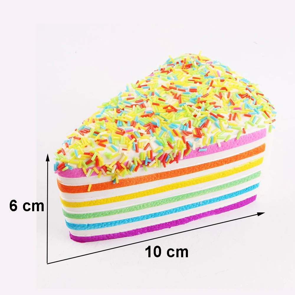 New custom slow rising jumbo 7 color colorful triangle cake soft ball wholesale toys food cake squishy