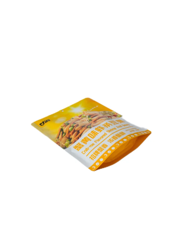 ECO Friendly  Food  Packaging Bag Doypack  Flat Bottom Handle Hole Easy Peel For Pea