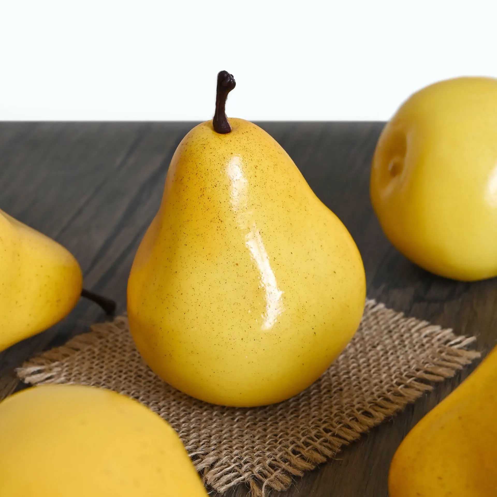 Artificial Fruits for Decoration Lifelike Decorate Yellow Green Pear