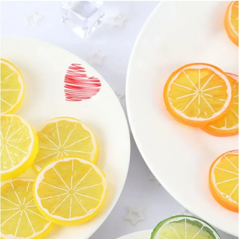 Wholesale Simulated PVC Lemon Fruit Plastic Slices For DIY Home Kitchen Decoration