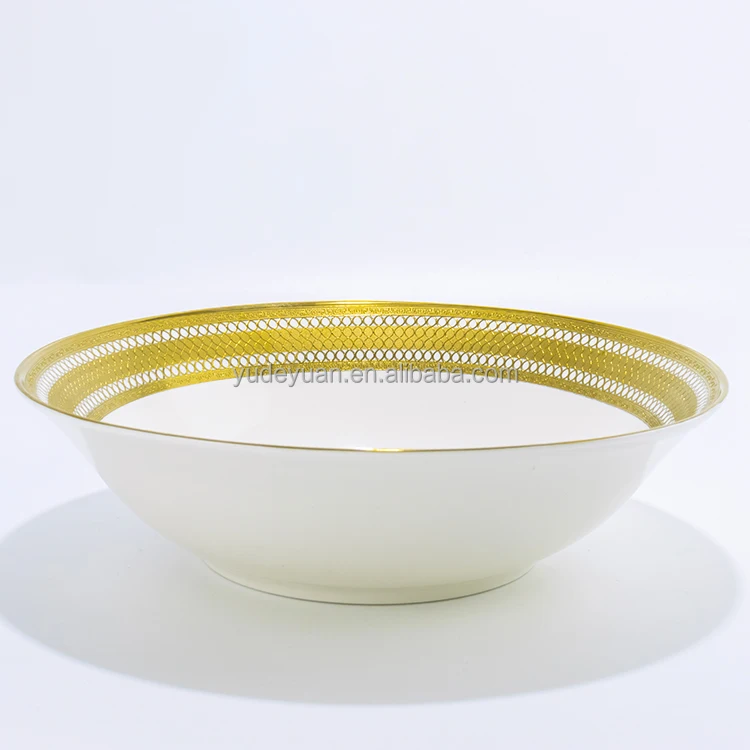 Porcelain Bone China Tableware Gold Plated Custom Design Dinnerware Sets Wholesale 40PCS Ceramic Dinner Set Luxury Modern