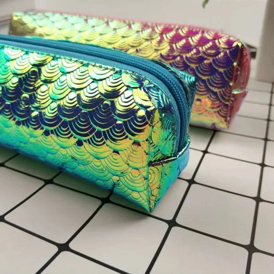 Русалка пенал Лазерная Блеск Карандаш сумка Школа творческий пенал