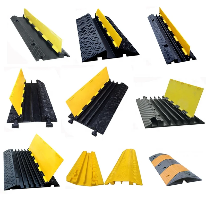 4 channel rubber flexible cable protector ramp