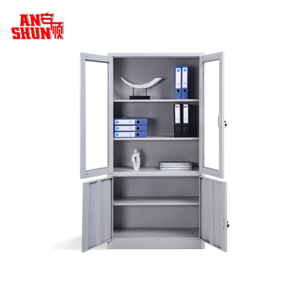 Manufacture Metal Storage Cabinet Steel Filing Cabinet Metal Cupboard With Glass Doors And Metal Doors