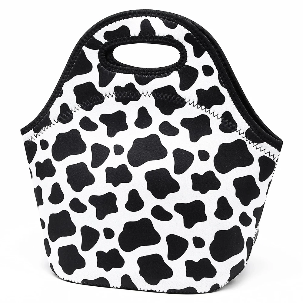 Modern Cartoon Designer Character Pack Leopard Food Picnic Baby Sublimation Blank Neoprene Small Tote Lunch Bag For Girls