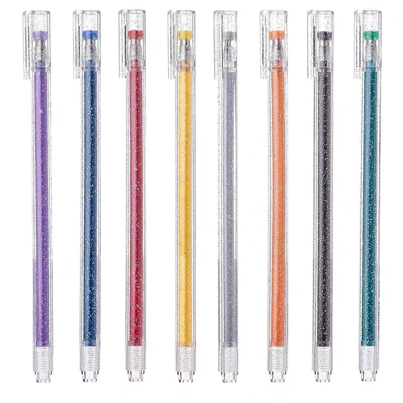 Stromer Manufacturer Oem Customer Logo 8 Colors Transparent Gel Pen Set Non Toxic Gel Pen